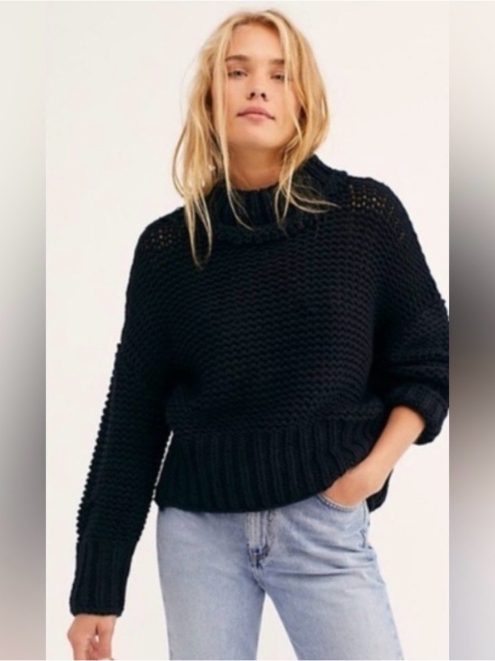Free People My Only Sunshine
Sweater Chunky Knit
Turtleneck Oversize Black small